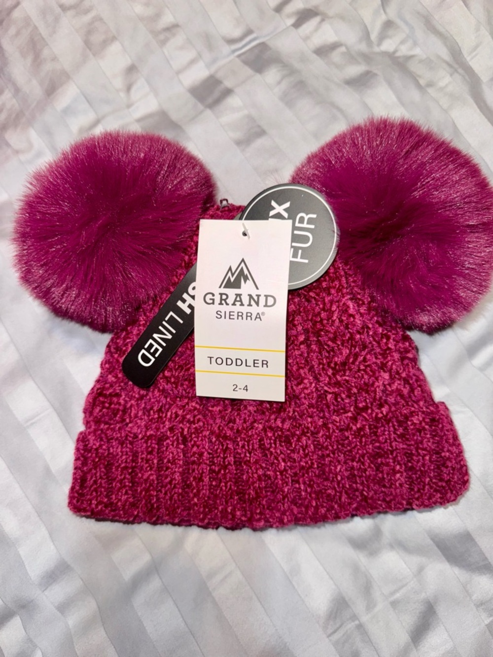 Toddler Pom-Pom Beanie - Fuchsia Pink